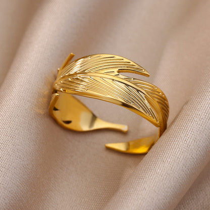 Stainless Steel Gold Color Rings For Women and Men