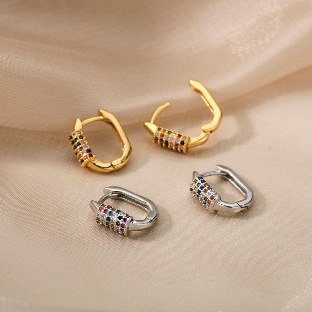 Aesthetic Stainless Steel Hoop Earrings