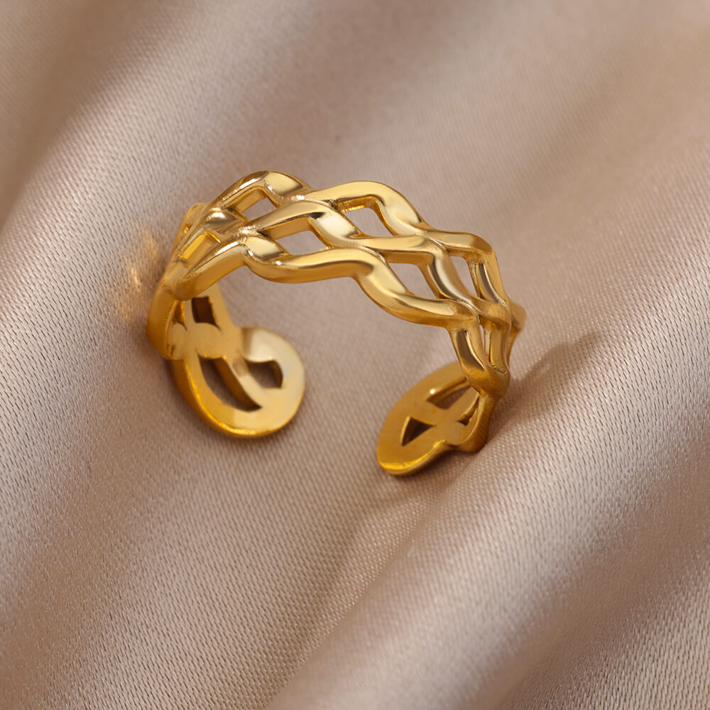 Stainless Steel Gold Color Rings For Women and Men