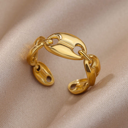 Stainless Steel Gold Color Rings For Women and Men