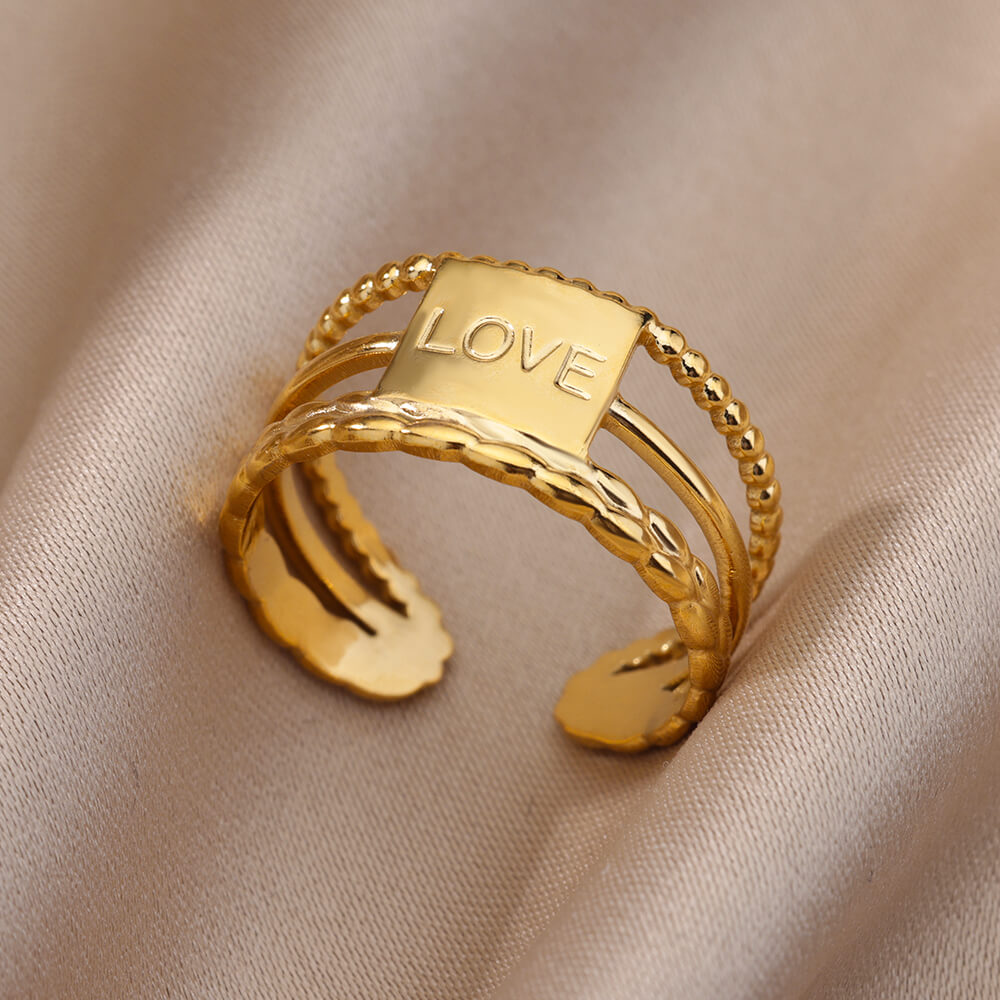 Stainless Steel Gold Color Rings For Women and Men