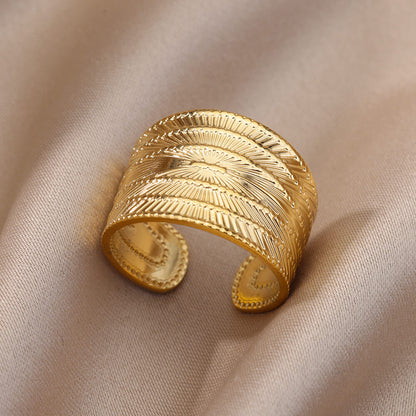 Stainless Steel Gold Color Rings For Women and Men