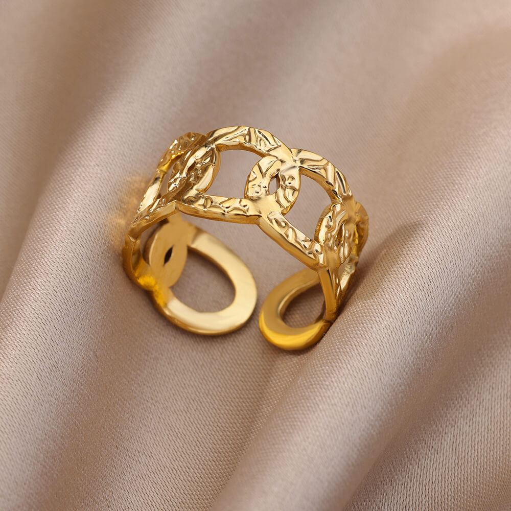 Stainless Steel Gold Color Rings For Women and Men