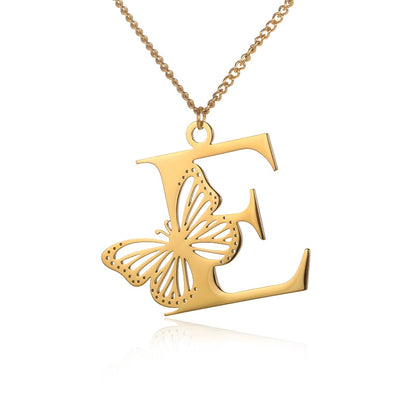 Dainty Big Butterfly Letters Necklaces For Women