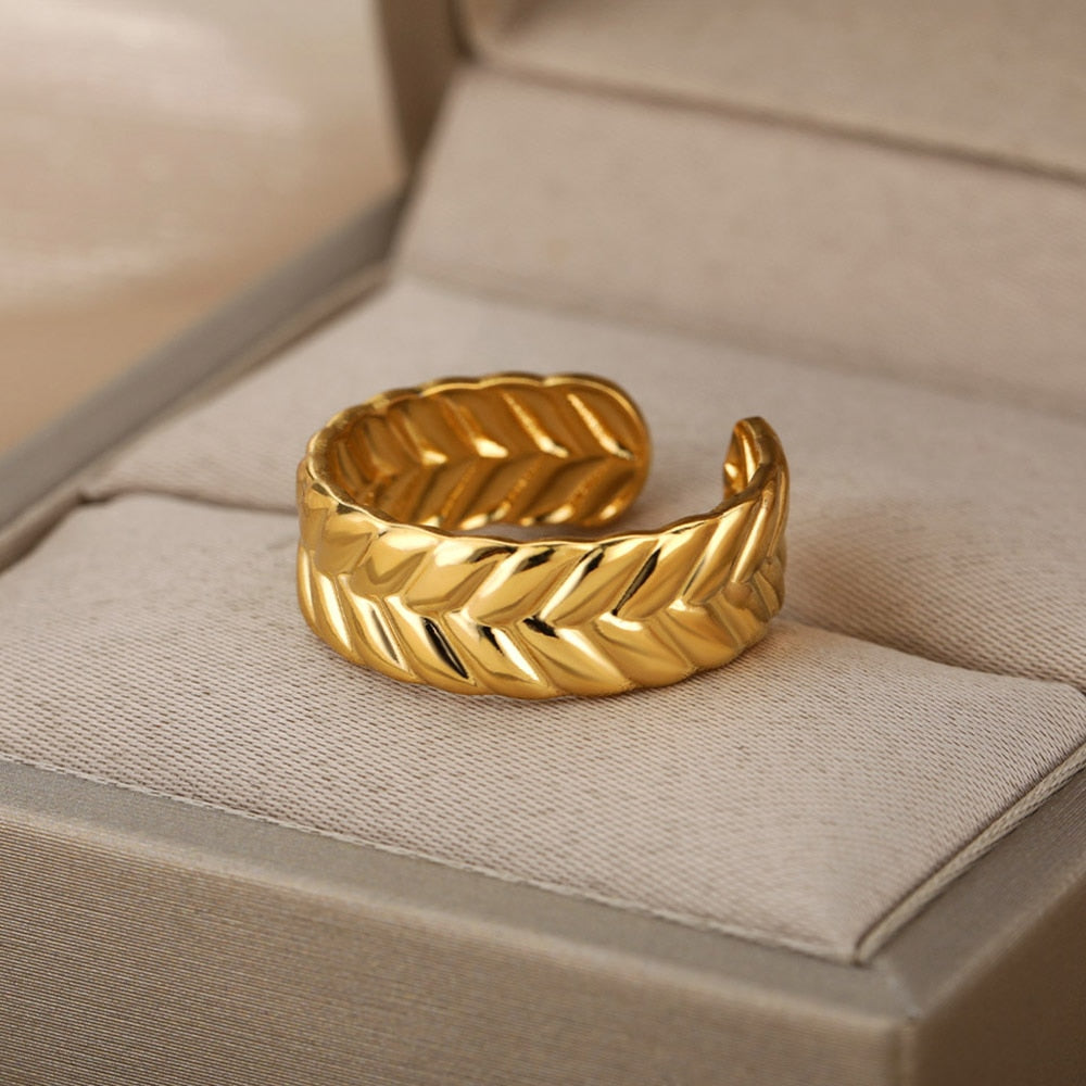 Stainless Steel Gold Color Rings For Women and Men