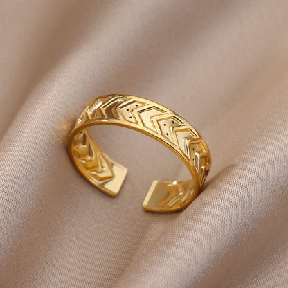 Stainless Steel Gold Color Rings For Women and Men