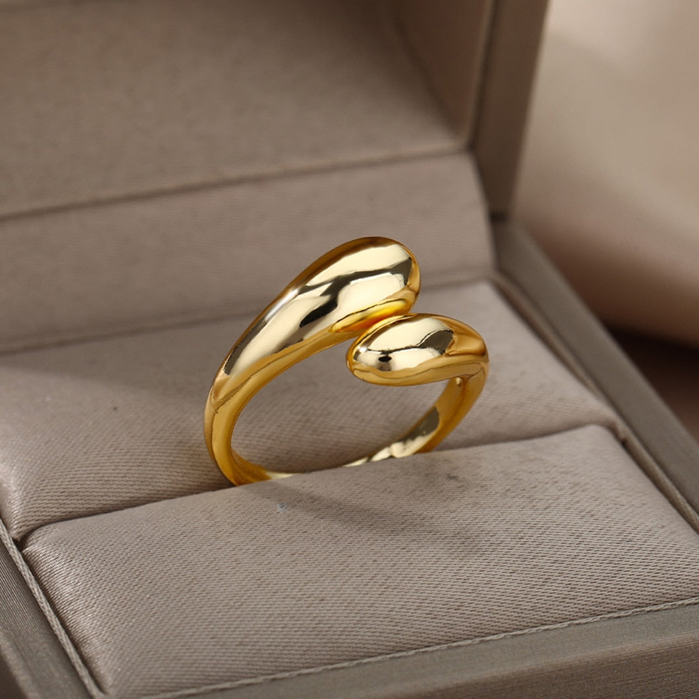 Stainless Steel Gold Color Rings For Women and Men