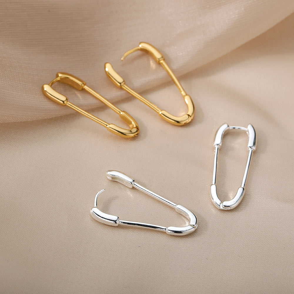 Aesthetic Stainless Steel Hoop Earrings