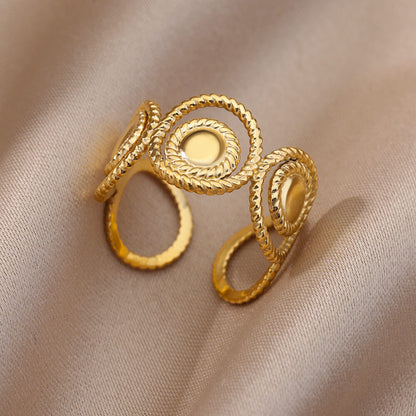 Stainless Steel Gold Color Rings For Women and Men