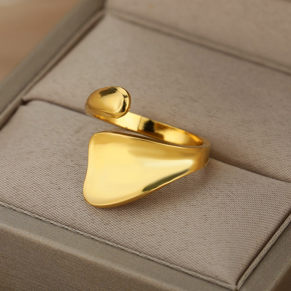 Stainless Steel Gold Color Rings For Women and Men